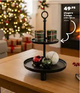 Happyland etagere 2 laags ø 33 x 48 cm aanbieding