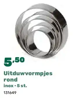Happyland Uitduwvormpjes rond inox • 5 st aanbieding