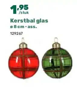 Happyland Kerstbal glas ø 8 cm • ass aanbieding