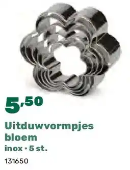 Happyland Uitduwvormpjes bloem inox • 5 st aanbieding
