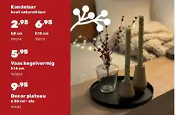 Happyland Kandelaar hout naturelkleur h8 cm aanbieding