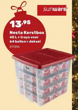 Happyland Nesta Kerstbox 45 L + trays voor 64 ballen + deksel aanbieding