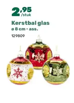 Happyland Kerstbal glas ø 8 cm • ass aanbieding