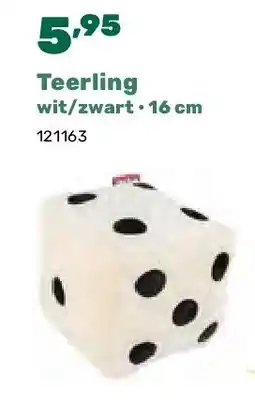 Happyland Teerling wit/zwart • 16 cm aanbieding