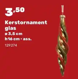 Happyland Kerstornament glas ø 3,5 cm h16 cm • ass aanbieding