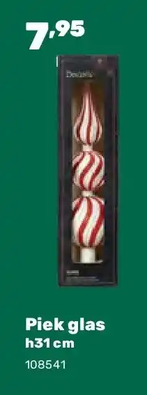 Happyland Piek glas h31 cm aanbieding