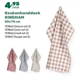 Happyland Keukenhanddoek GINGHAM 50x70 cm aanbieding