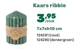 Happyland Kaars ribble 7x7xh10 cm aanbieding