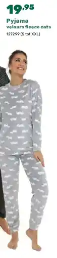 Happyland Pyjama velours fleece cats aanbieding