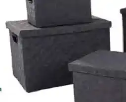 Happyland Stoffen mand met deksel en handvaten 53x38xh31 cm aanbieding