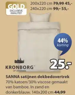Jysk KRONBORG SANNA satijnen dekbedovertrek aanbieding
