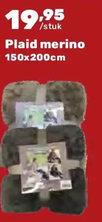 Happyland Plaid merino 150x200cm aanbieding