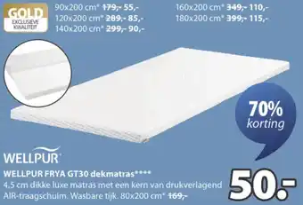 Jysk WELLPUR FRYA GT30 dekmatras aanbieding