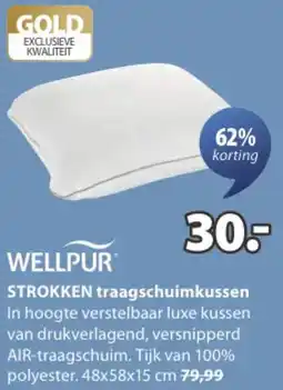 Jysk STROKKEN traagschuimkussen aanbieding