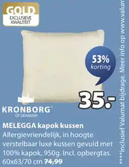 Jysk MELEGGA kapok kussen aanbieding