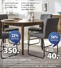 Jysk MARSTRAND tafel aanbieding