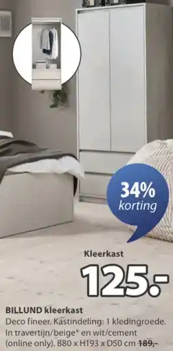 Jysk BILLUND kleerkast aanbieding