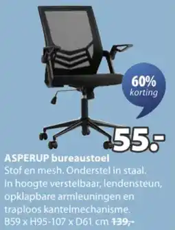 Jysk ASPERUP bureaustoel aanbieding