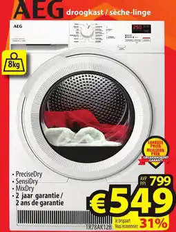 ElectroStock AEG droogkast / sèche-linge TR78AK12B aanbieding