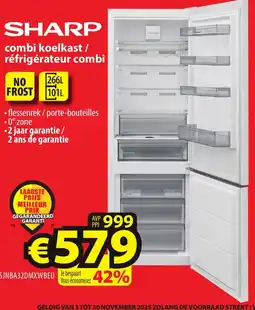 ElectroStock Sharp combi koelkast / réfrigérateur combi SJNBA32DMXWBEU aanbieding