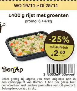 Bon Ap Rijst met groenten aanbieding