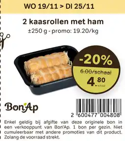 Bon Ap 2 kaasrollen met ham aanbieding