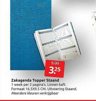Boekenvoordeel Zakagenda Topper Staand aanbieding