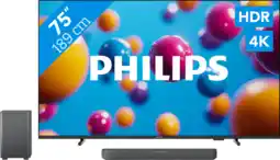 Coolblue Philips Ambilight 75'' PUS7000 4K (2025) + Philips TAB5309 aanbieding