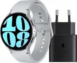 Coolblue Samsung Galaxy Watch6 Argent 44mm + Samsung Chargeur aanbieding