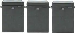 Coolblue Brabantia Corbeilles à Linge Pepper Black Lot de 3 aanbieding