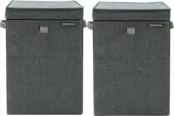 Coolblue Brabantia Corbeilles à Linge Pepper Black Lot de 2 aanbieding