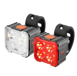 Decathlon Fietsverlichting set LED 260 en 40 Lumen USB Oplaadbaar aanbieding