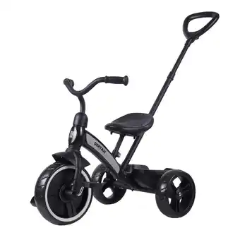 Decathlon Deryan Driewieler met duwstang - Zwart aanbieding