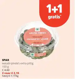 Spar SPAR wasabi-pinda’s extra pittig 150 g aanbieding