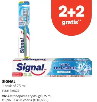Spar SIGNAL tandpasta crystal gel 75 ml aanbieding