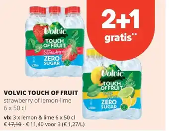 Spar VOLVIC TOUCH OF FRUIT lemon & lime 6 x 50 c aanbieding