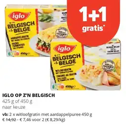 Spar IGLO OP Z’N BELGISCH witloofgratin met aardappelpuree 450 g aanbieding