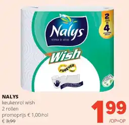 Spar NALYS keukenrol wish 2 rollen aanbieding