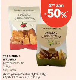 Spar TRADIZIONE ITALIANA pizza croccantina olijfolie 150 g aanbieding