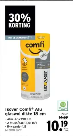 GAMMA Isover Comfi Alu glaswol dikte 18 cm aanbieding