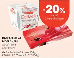 Spar Raff aello 15 stuks 150 g aanbieding