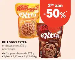 Spar KELLOGG’S EXTRA pure chocolade 375 g aanbieding