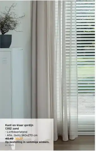GAMMA Kant-en-klaar gordijn 1382 zand aanbieding