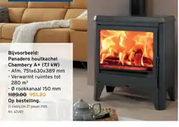 GAMMA Panadero houtkachel Chambery A+ (7,1 kW) aanbieding