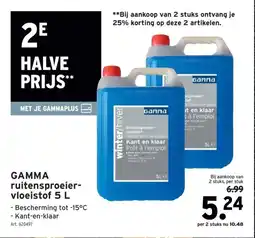 GAMMA GAMMA ruitensproeier- vloeistof 5 L aanbieding
