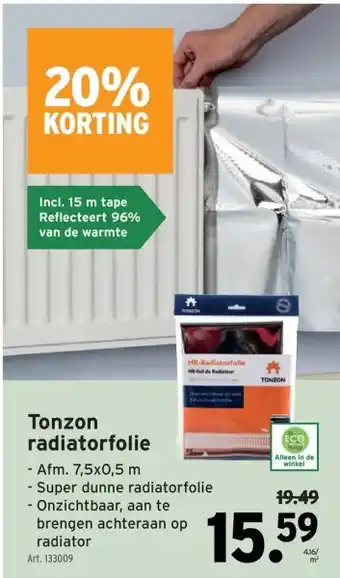 GAMMA Tonzon radiatorfolie aanbieding