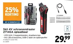 GAMMA Skil 4V schroevendraaier 2714GA oplaadbaar aanbieding