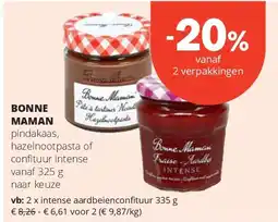 Spar BONNE MAMAN intense aardbeienconfi tuur 335 g aanbieding