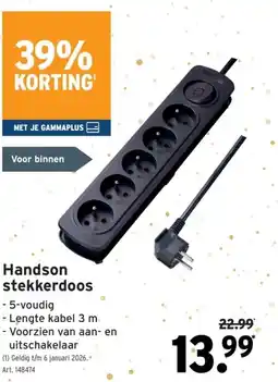GAMMA Handson stekkerdoos aanbieding