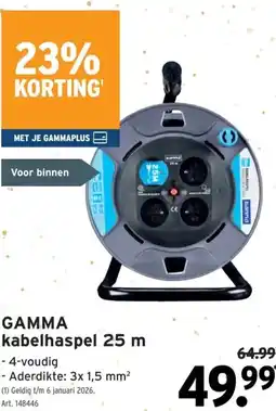GAMMA GAMMA kabelhaspel 25 m aanbieding